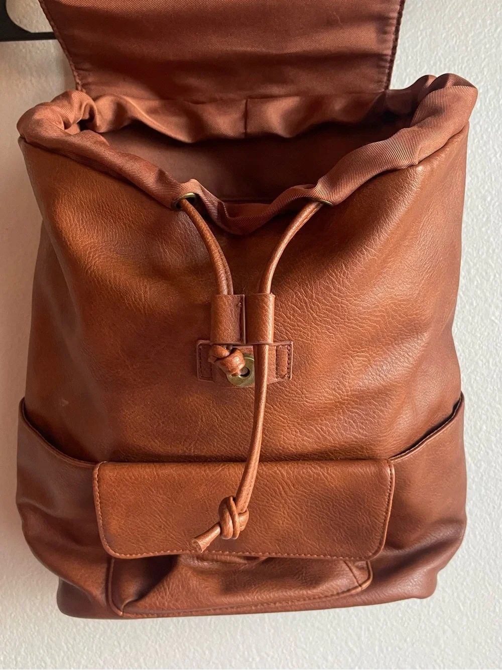 Brown Leather Backpack - Classic Casual Daypack